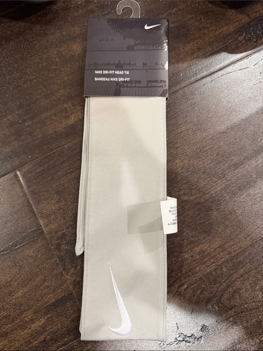 Nike Light Gray Dri-FIT Head Tie with White Swoosh